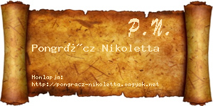Pongrácz Nikoletta névjegykártya
