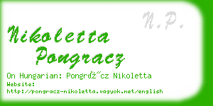 nikoletta pongracz business card